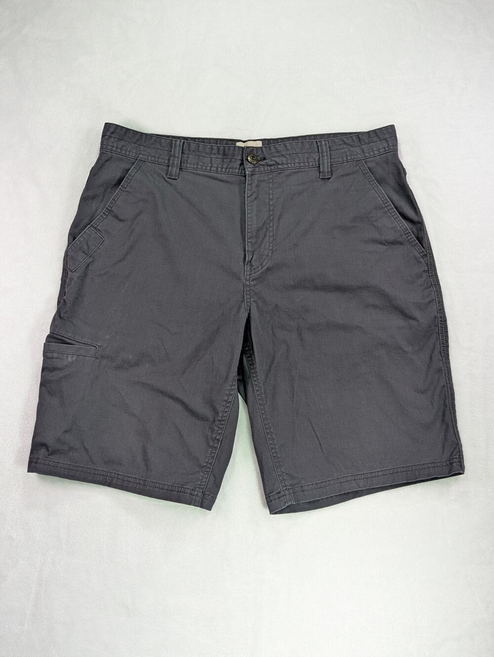 Field & Stream Men 36 Gray Chino Utility Shorts 5-Pocket Comfort Stretch Flat